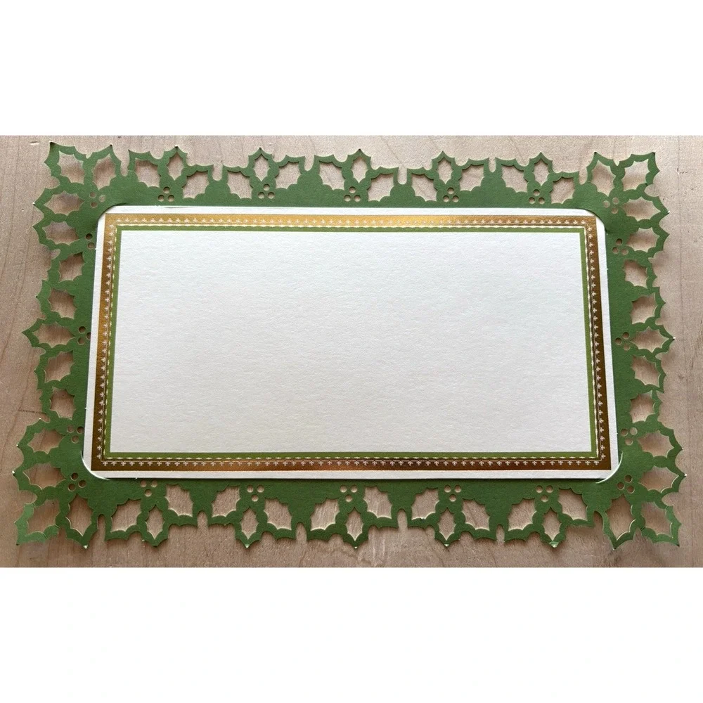 Lovely Anna Griffin Christmas Note Cards Invitations LOT of 10 Die Cut Holly